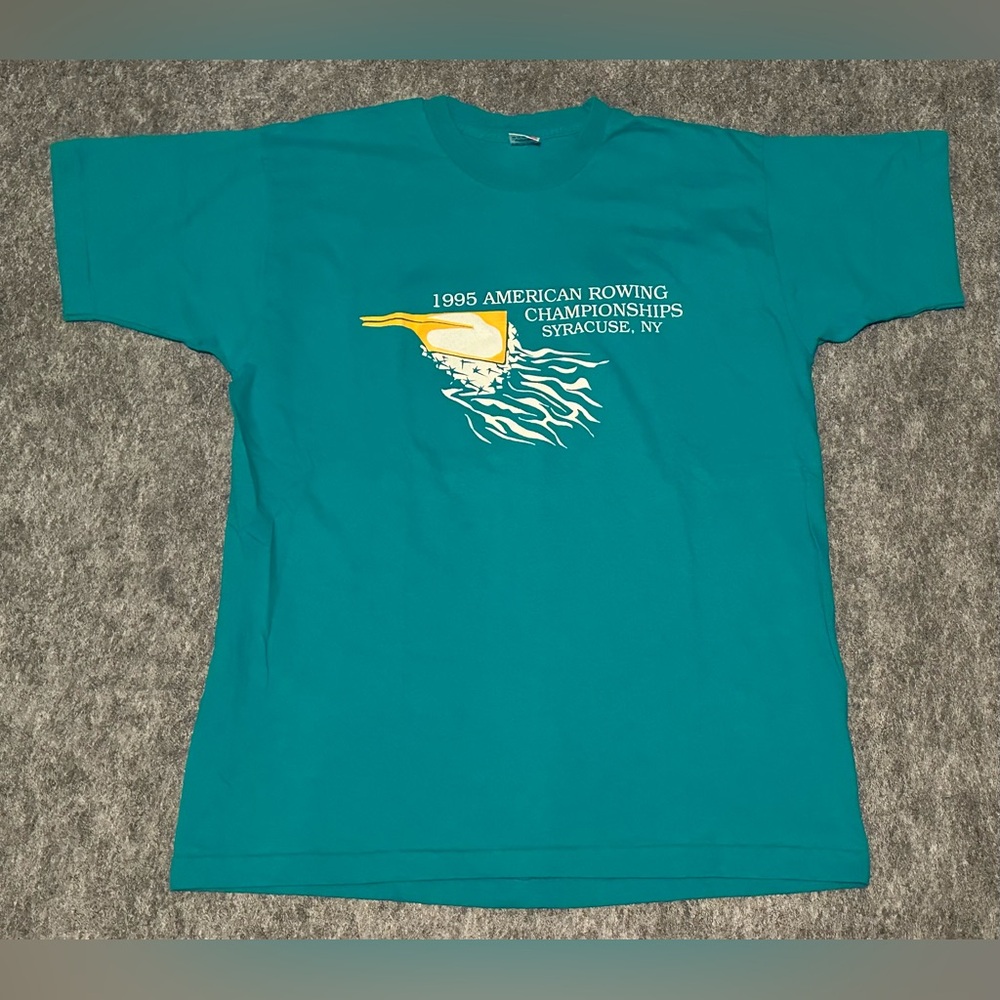 Vintage Men’s 1995 American Rowing Champions Syracuse NY Blue T-Shirt - XL